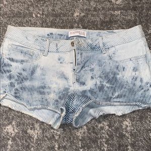 Express pinstripe denim shorts
